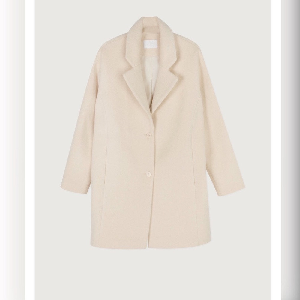 OAK+FORT Cream Wool Coat